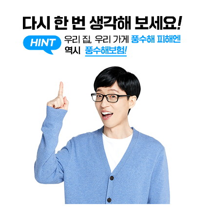 다시 한번 생각해 보세요! Hint 우리집, 우리 가게 풍수해 피해엔 역시 풍수해보험!